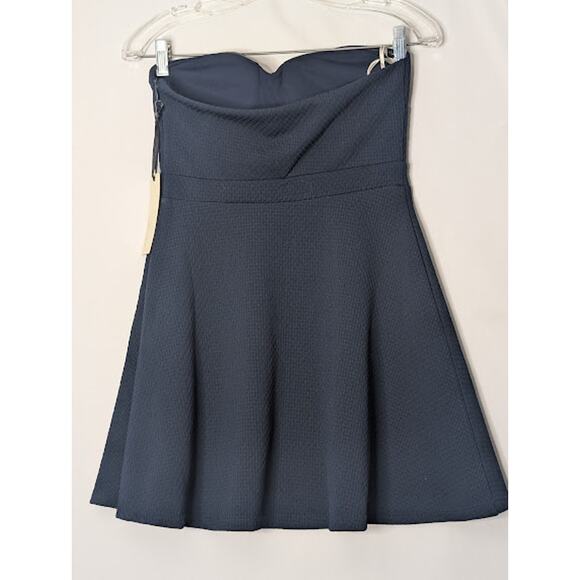 FOREVER 21 Exclusive Navy Blue Strapless Textured Dress Women's Size Small NWT - Picture 6 of 9